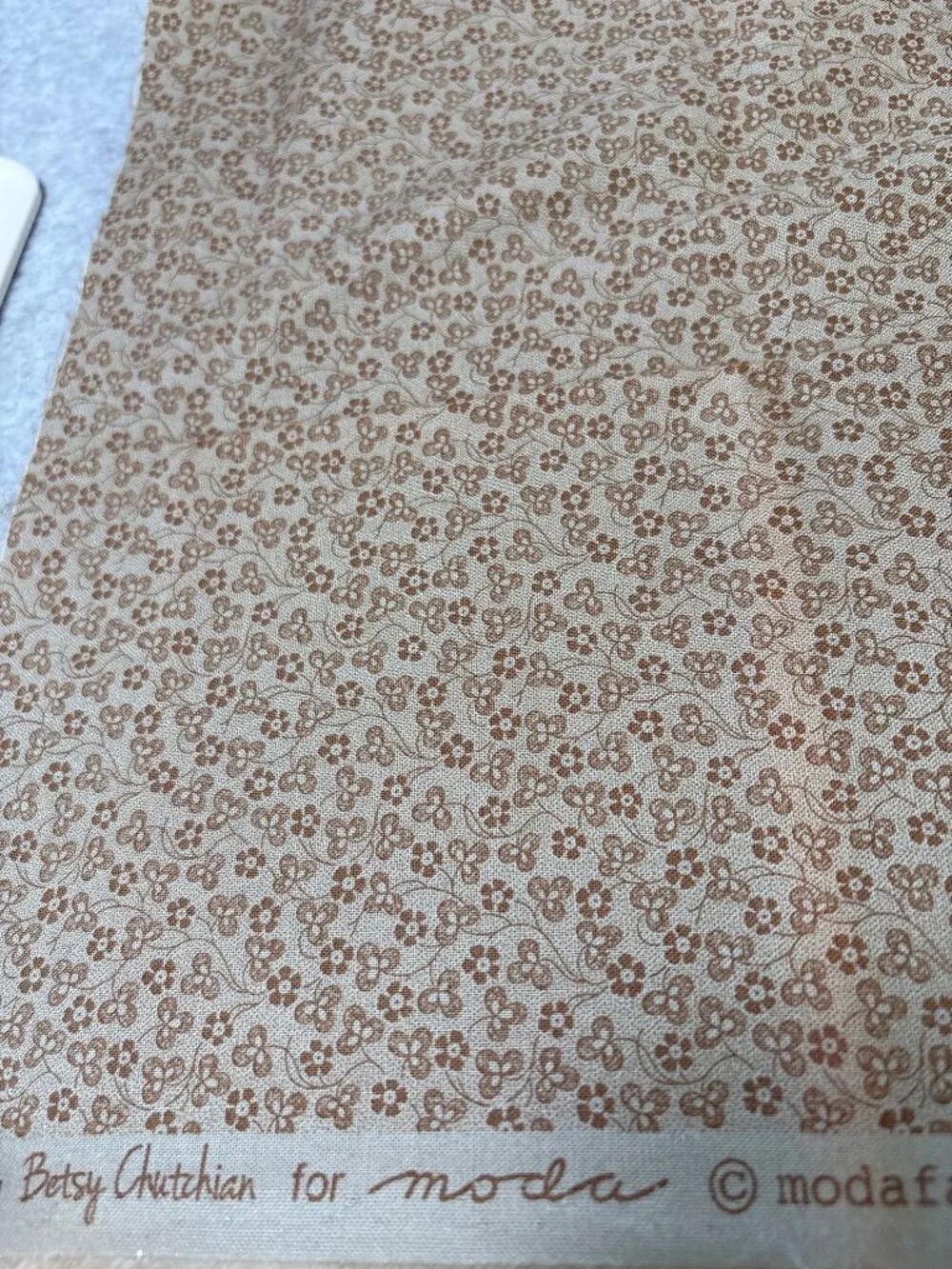 Betsy Chutchian Moda Fabrics Cotton Floral Print Brown Quilting Fabric 17